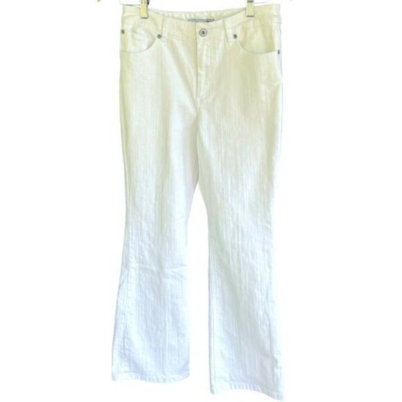 Chico's Platinum White Bootcut Jeans Size 6 / Chico's Size 0.5 Mid Rise Jeans - Picture 3 of 12